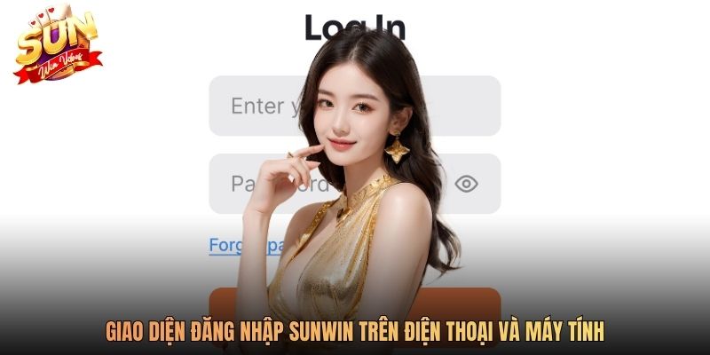 Giao diện đăng nhập Sunwin trên điện thoại và máy tính